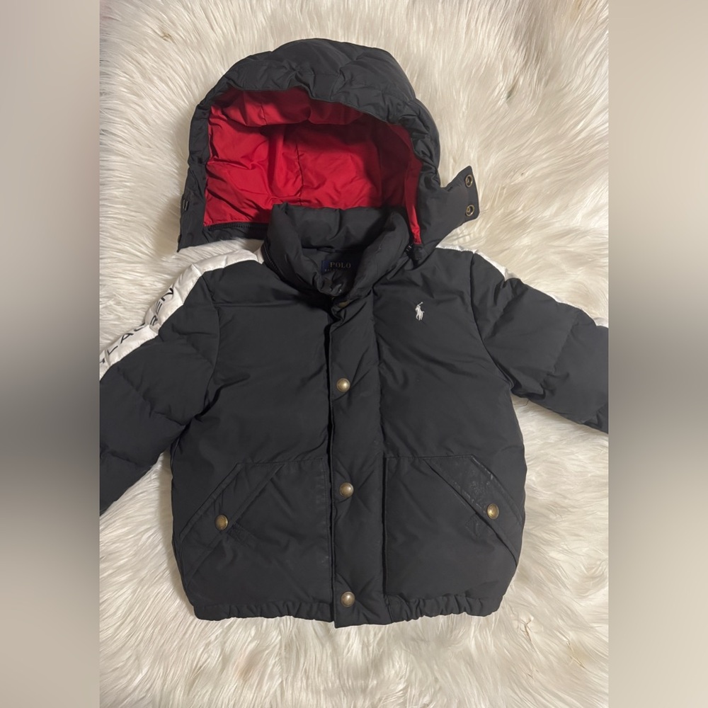 Polo by Ralph Lauren Kids Black Puffer with Red Interior